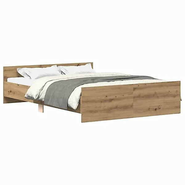 vidaXL Bett Bettgestell ohne Matratze Artisan-Eiche 120x200cm Holzwerkstoff günstig online kaufen