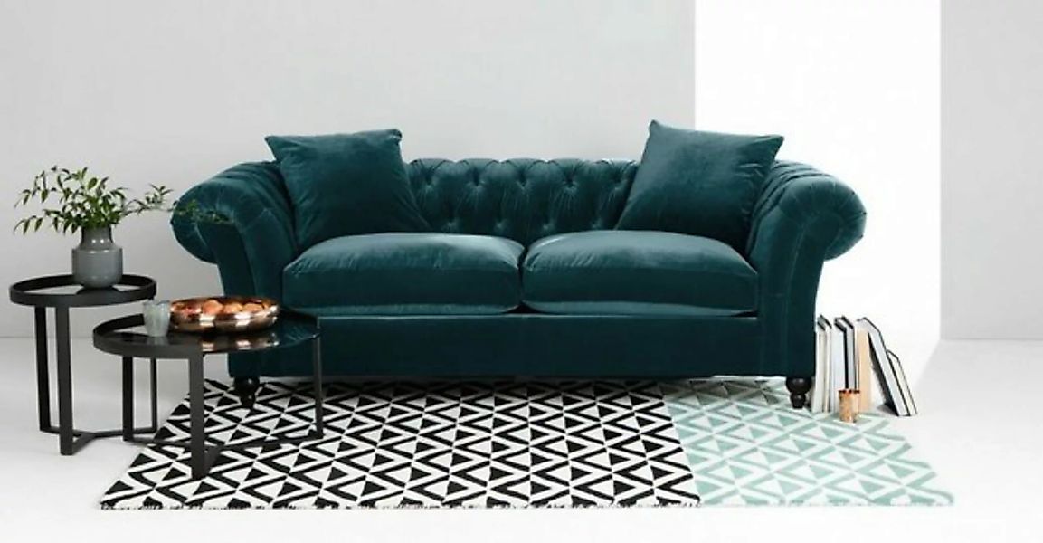 JVmoebel 3-Sitzer Design Sofa 3 Sitzer Couch Chsterfield Samt Polster Sofas günstig online kaufen