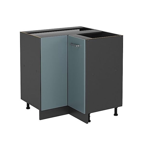 Vicco Eckunterschrank R-Line Blau-Grau/Anthrazit 76 cm ohne Arbeitsplatte günstig online kaufen