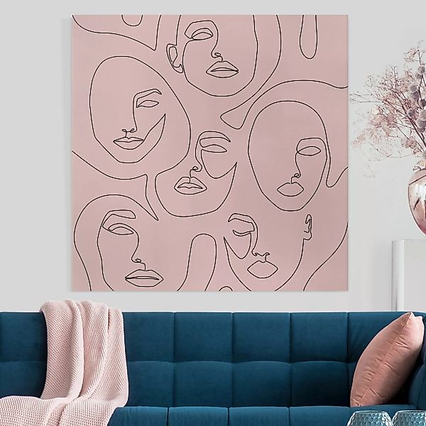 Leinwandbild Line Art - Beauty Portraits in Blush Rose günstig online kaufen
