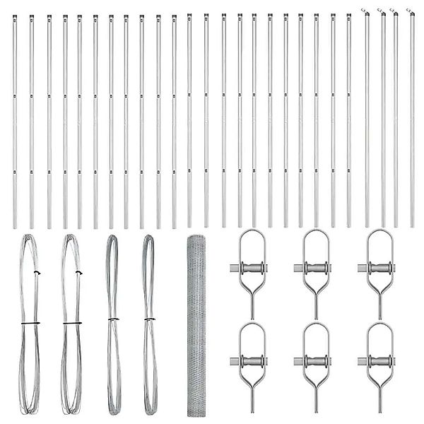 vidaXL Zaunpfosten Silber 50 x 1,6 m 13 mm Maschen Stahl 3353006 günstig online kaufen