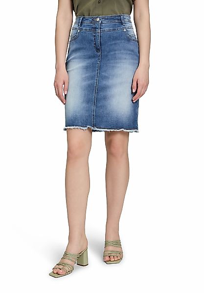 Betty Barclay Minirock "Betty Barclay Jeansrock mit Fransen", Used-Waschung günstig online kaufen