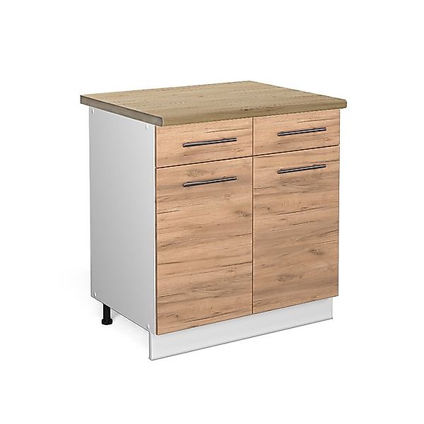 Vicco Küchenunterschrank Fame-Line Goldkraft Eiche/Weiß 80 cm AP Eiche günstig online kaufen