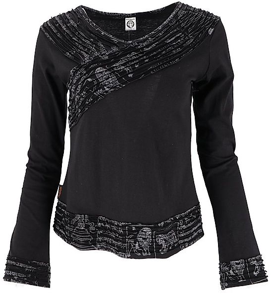 Guru-Shop Longsleeve Langarmshirt Boho-chic, Hare Krishna Mantra.. alternat günstig online kaufen