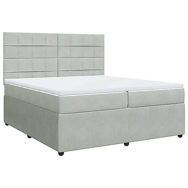 vidaXL Boxspringbett mit Matratze Hellgrau 200x200 cm Samt 3294730 günstig online kaufen