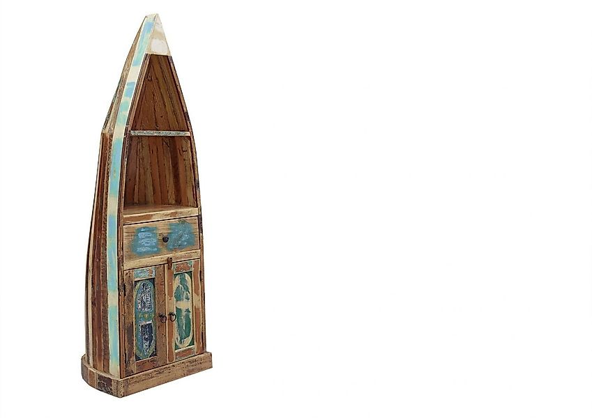 Massivmoebel24 Bücherregal, 1-tlg., Regal Boot Indisches günstig online kaufen