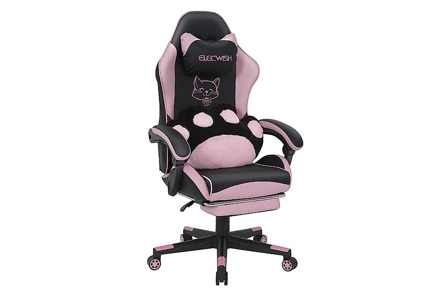 Puluomis Gaming-Stuhl Bürostuhl Ergonomisch mit Katzenpfote Lendenkissen un günstig online kaufen
