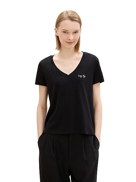 TOM TAILOR Denim V-Shirt (Packung, 2-tlg) mit Statement-Prints günstig online kaufen