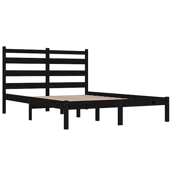 vidaXL Bettgestell Massivholzbett Schwarz Kiefer 200x200 cm Bett Bettgestel günstig online kaufen