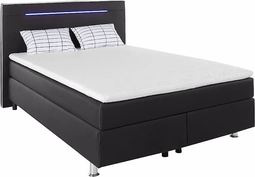 COLLECTION AB Boxspringbett, inkl. LED-Beleuchtung, Topper und Kissen günstig online kaufen