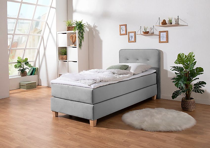 Home affaire Boxspringbett "Fargo", inkl. Topper, in 3 Matratzenarten, in S günstig online kaufen
