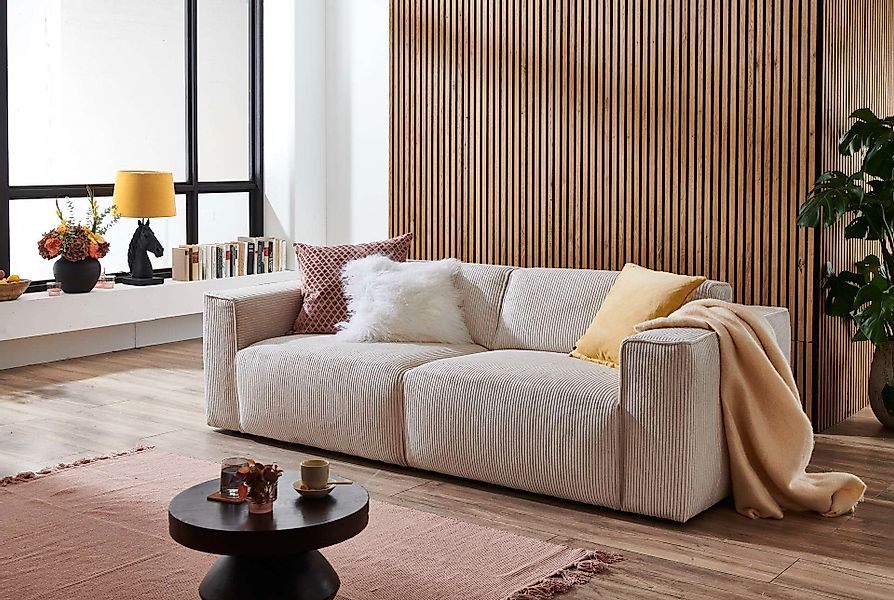 andas 3-Sitzer "Noord mit Kedernaht, Breite 232 cm", Cord, Struktur, Websto günstig online kaufen