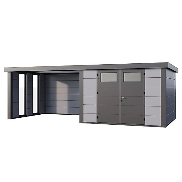 Gerätehaus Classico 3030 mit Lounge L Links m. Fenster 642 cm x 238 cm Hell günstig online kaufen