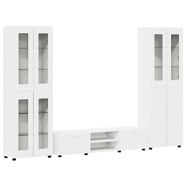 vidaXL TV-Schrankset mit Schubladen mit Regal Weiß Holzwerkstoff 3398004 günstig online kaufen