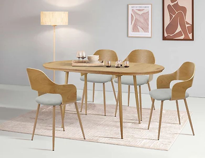Home affaire Essgruppe »Belleville Tischgruppe Stühle Ausziehtisch«, (Set, günstig online kaufen