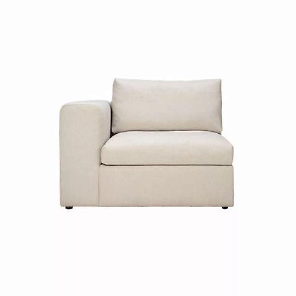 Sofa modulierbar Mellow textil weiß / Element Armlehne links - Ethnicraft - günstig online kaufen