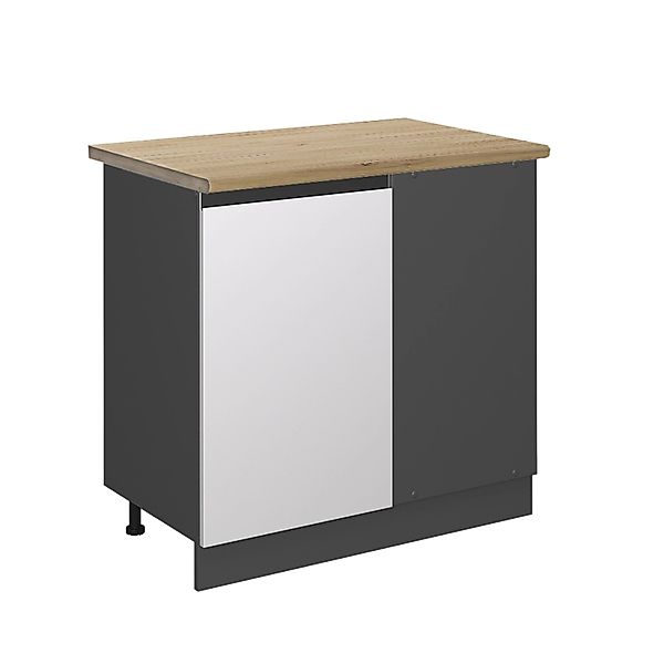 Vicco Eckunterschrank R-Line Küchen Eckschrank Weiß/Anthrazit 86 cm AP Eich günstig online kaufen