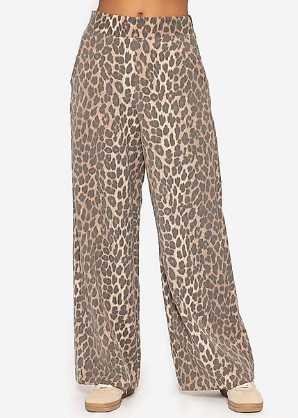 SASSYCLASSY Stoffhose Lässige High-Waist Stoffhose lang mit weitem Bein Loc günstig online kaufen