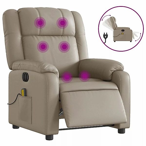 vidaXL Massagesessel Elektrisch Cappuccino-Braun Kunstleder Modell 3 günstig online kaufen