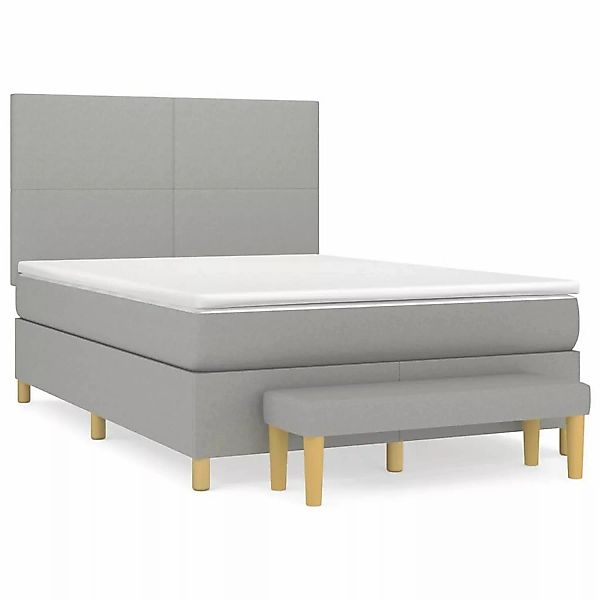 vidaXL Boxspringbett mit Matratze Hellgrau 140x190 cm Stoff1397162 günstig online kaufen