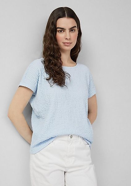 s.Oliver Kurzarmshirt T-Shirt T-Shirt aus Strukturjersey mit überschnittene günstig online kaufen