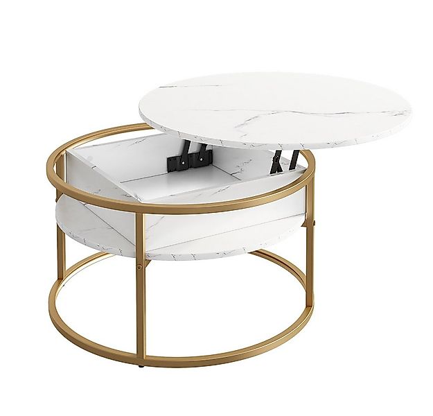 Vicco Couchtisch Marlo, Weiß/Gold, 77 x 77 cm günstig online kaufen