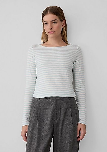 s.Oliver Langarmshirt T-Shirt Longsleeve in Streifen-Optik mit U-Bootaussch günstig online kaufen