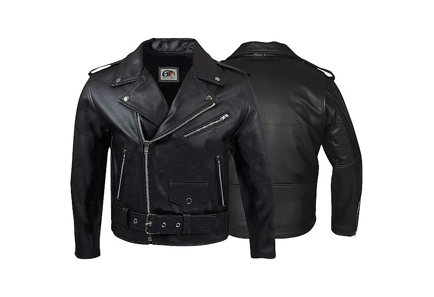 German Wear Lederjacke GW411J Black Retro Motorradjacke Rockerjacke Chopper günstig online kaufen