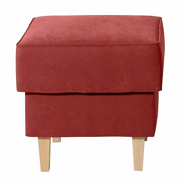 Couchhocker in Terracotta Velours Landhausstil günstig online kaufen