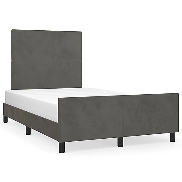 vidaXL Bettgestell ohne Matratze Dunkelgrau 120x190 cm Samt 3270567 günstig online kaufen