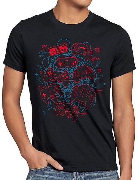 style3 T-Shirt Controller Kabelsalat classic retro gamer sega nintendo play günstig online kaufen