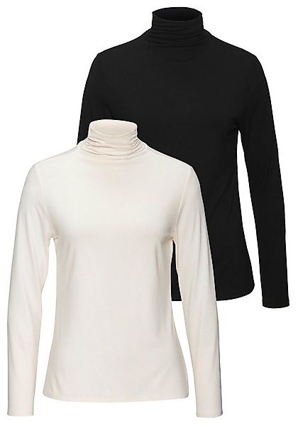 LASCANA Stehkragenshirt aus weichem Viskose-Stretch (2er-Pack) günstig online kaufen