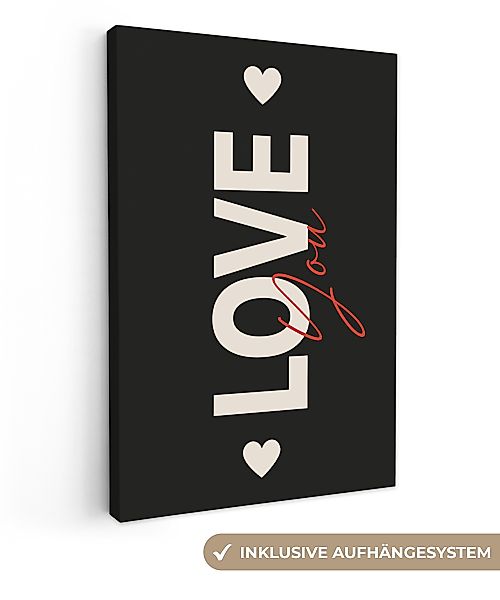 OneMillionCanvasses® Leinwandbild Liebe - Rot - günstig online kaufen