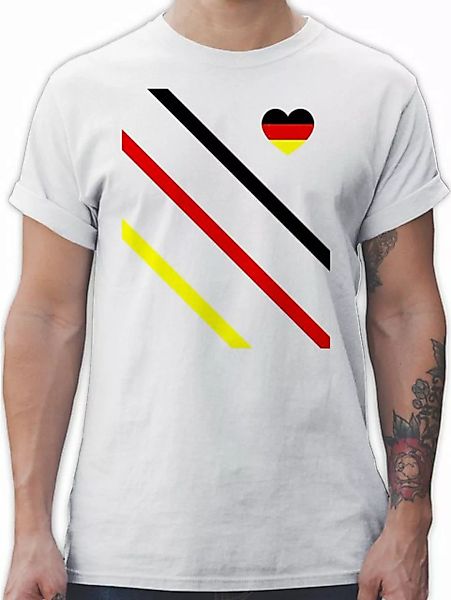 Shirtracer T-Shirt Deutschland Streifen Germany-Herz 2024 Fussball EM Fanar günstig online kaufen