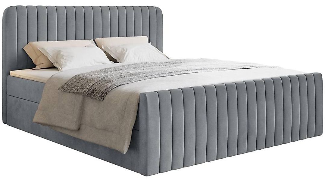 NADUVI Collection | Boxspringbett Adrien Samt mit Stauraum 140x200 günstig online kaufen