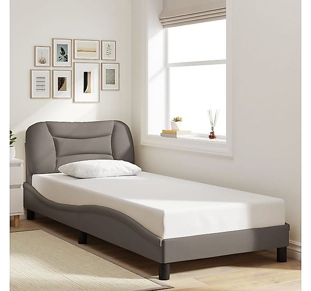 furnicato Bettgestell ohne Matratze "Hvar" Taupe 80x200 cm Stoff (1-tlg) günstig online kaufen