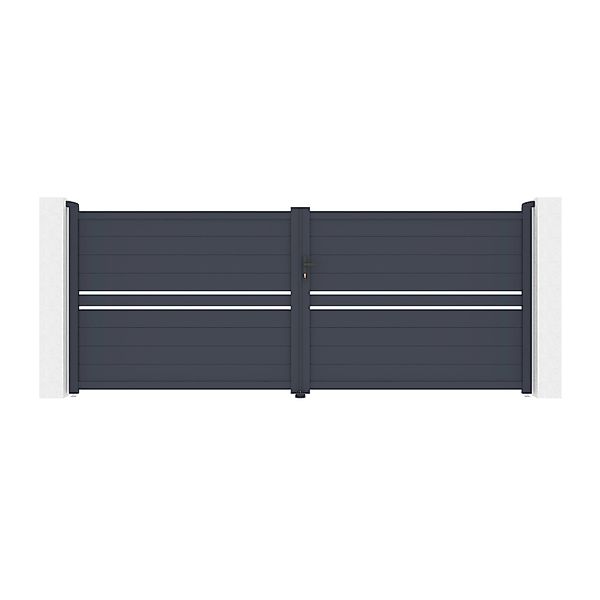 Casanoov Flügeltor 4M Cimone H 160 Graues Aluminium günstig online kaufen