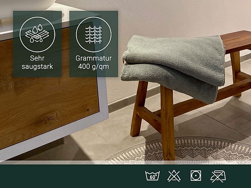 ZOLLNER Duschtücher, Walkfrottier (3-St), Robust, langlebig, günstig online kaufen