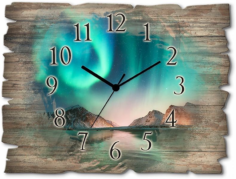 Artland Wanduhr "Auroraborialis - Nördliches Polarlicht", wahlweise mit Qua günstig online kaufen