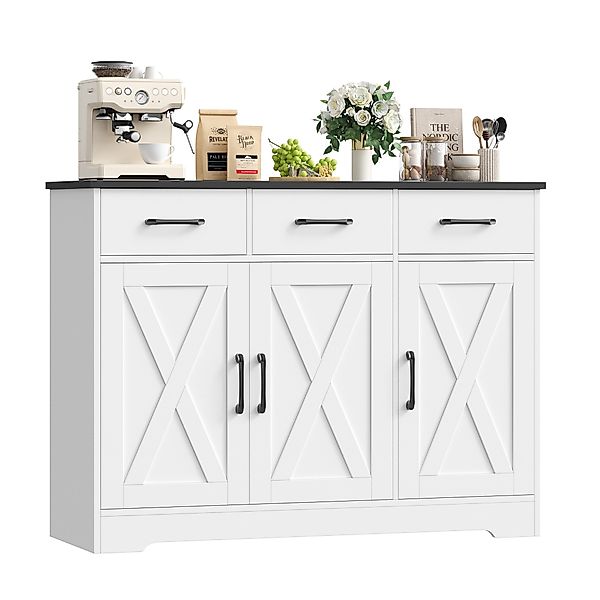 HOMECHO Sideboard, Küchenschrank mit 3 Schubladen günstig online kaufen