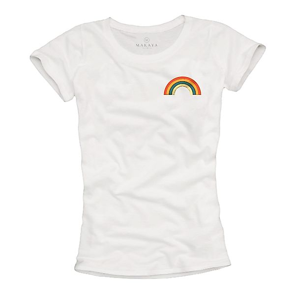 MAKAYA Print-Shirt mit Regenbogen Damen Vintage günstig online kaufen