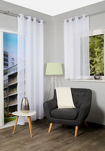 Home Basics Vorhang "DOLLY" Ösen 2 Stk. tlg. 2er Pack Ösenschal DOLLY günstig online kaufen