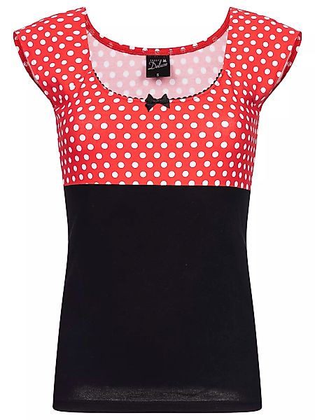 Pussy Deluxe  Red Dots Basic Shirt schwarz / rot allover günstig online kaufen