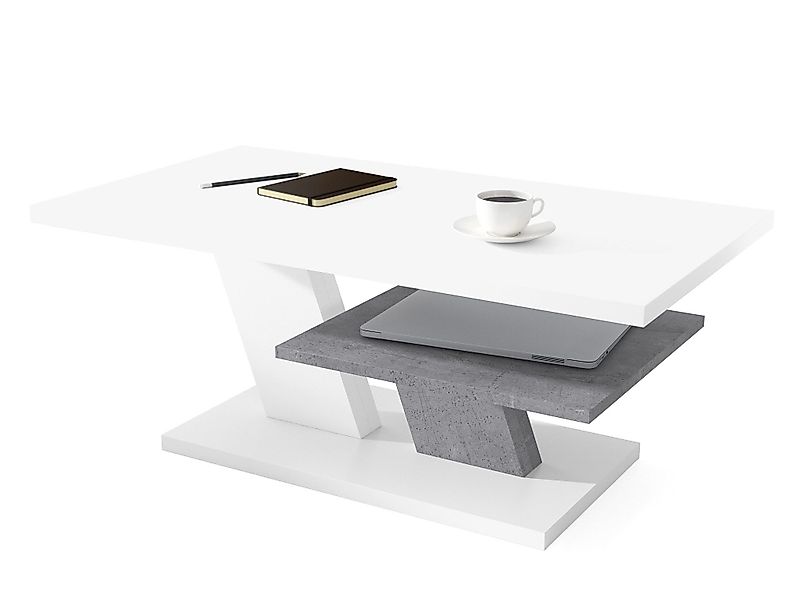 Mazzoni Couchtisch Cliff Weiß matt / günstig online kaufen