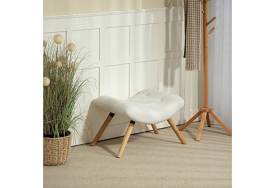 HOMCOM Fußhocker mit Berberfleece-Stoff, bis 120 kg belastbar (Sitzhocker, günstig online kaufen