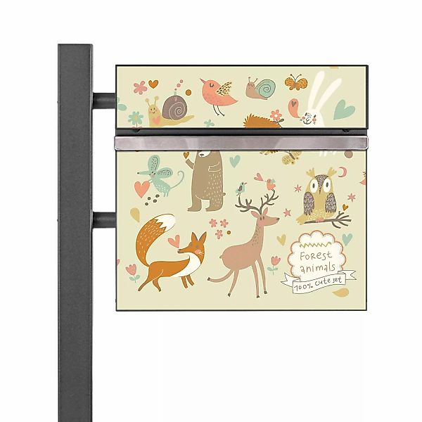 Banjado Standbriefkasten Anthrazit 45x120x16.5cm Groß Inkl. Montagematerial günstig online kaufen