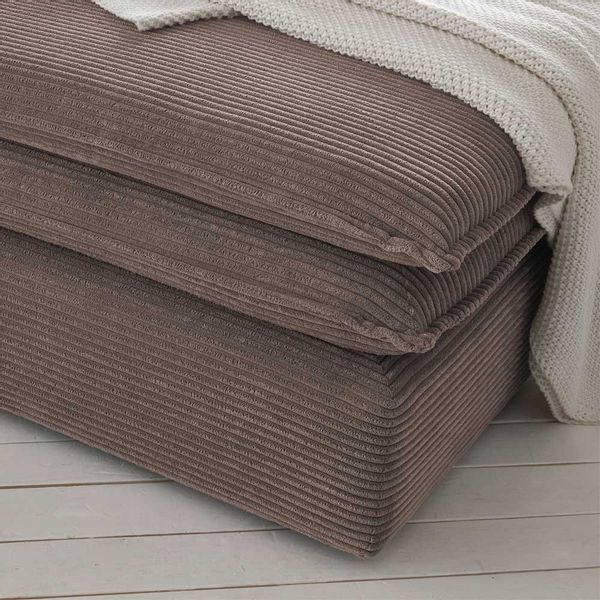 Cord Sitzhocker modern in Hellbraun quadratische Form günstig online kaufen