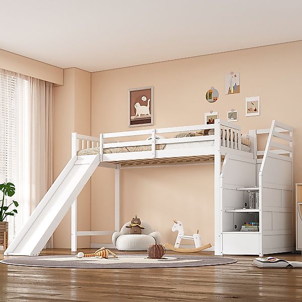 Flieks Hochbett Etagenbett mit oberem Lattenrost, günstig online kaufen