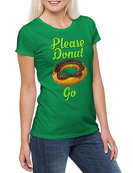 Urban Backwoods Print-Shirt Please Donut Go Damen T-Shirt Donuts Love Liebe günstig online kaufen