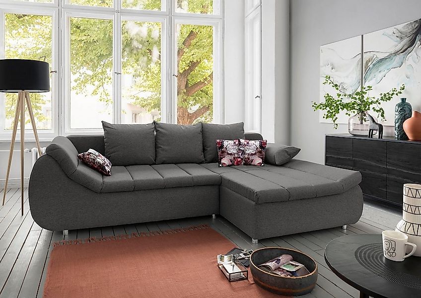 INOSIGN Ecksofa "Imola elegant und modern, aktuelle Steppung im Sitz, beque günstig online kaufen
